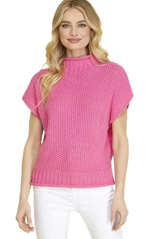 SLEEVELESS MOCK NECK SWEATER