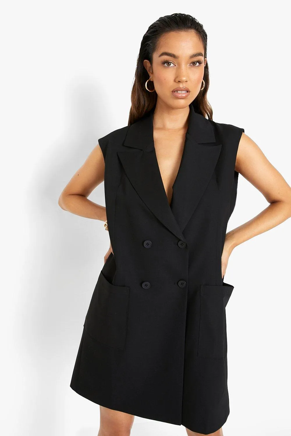 Sleeveless Over Sized Blazer Dress