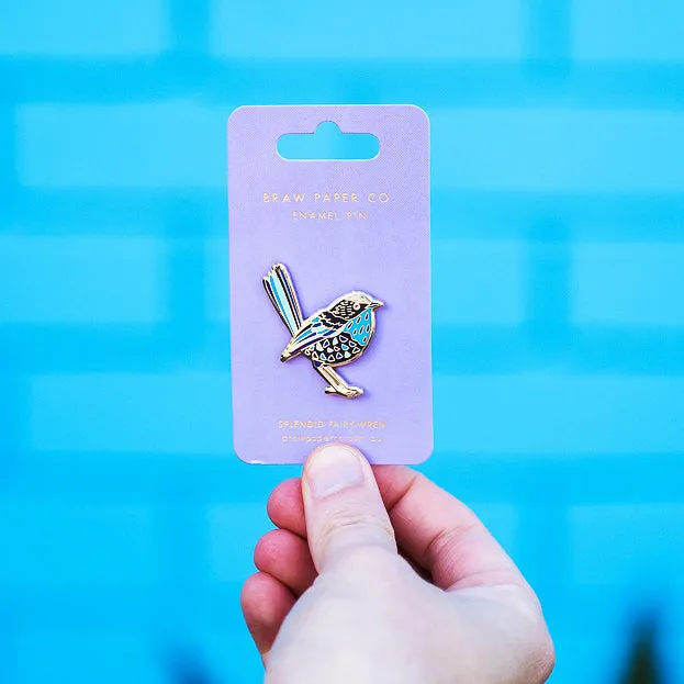 Splendid Blue Fairy-Wren Enamel Pin