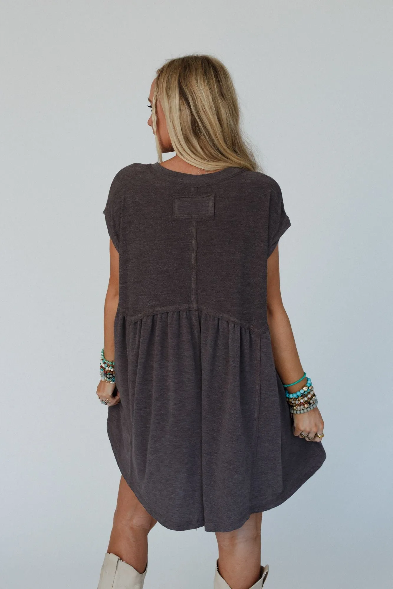 Sweet Nothings Baby Doll Dress - Charcoal