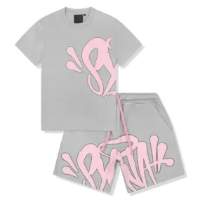 Syna World Logo Grey Pink T-Shirt and Shorts