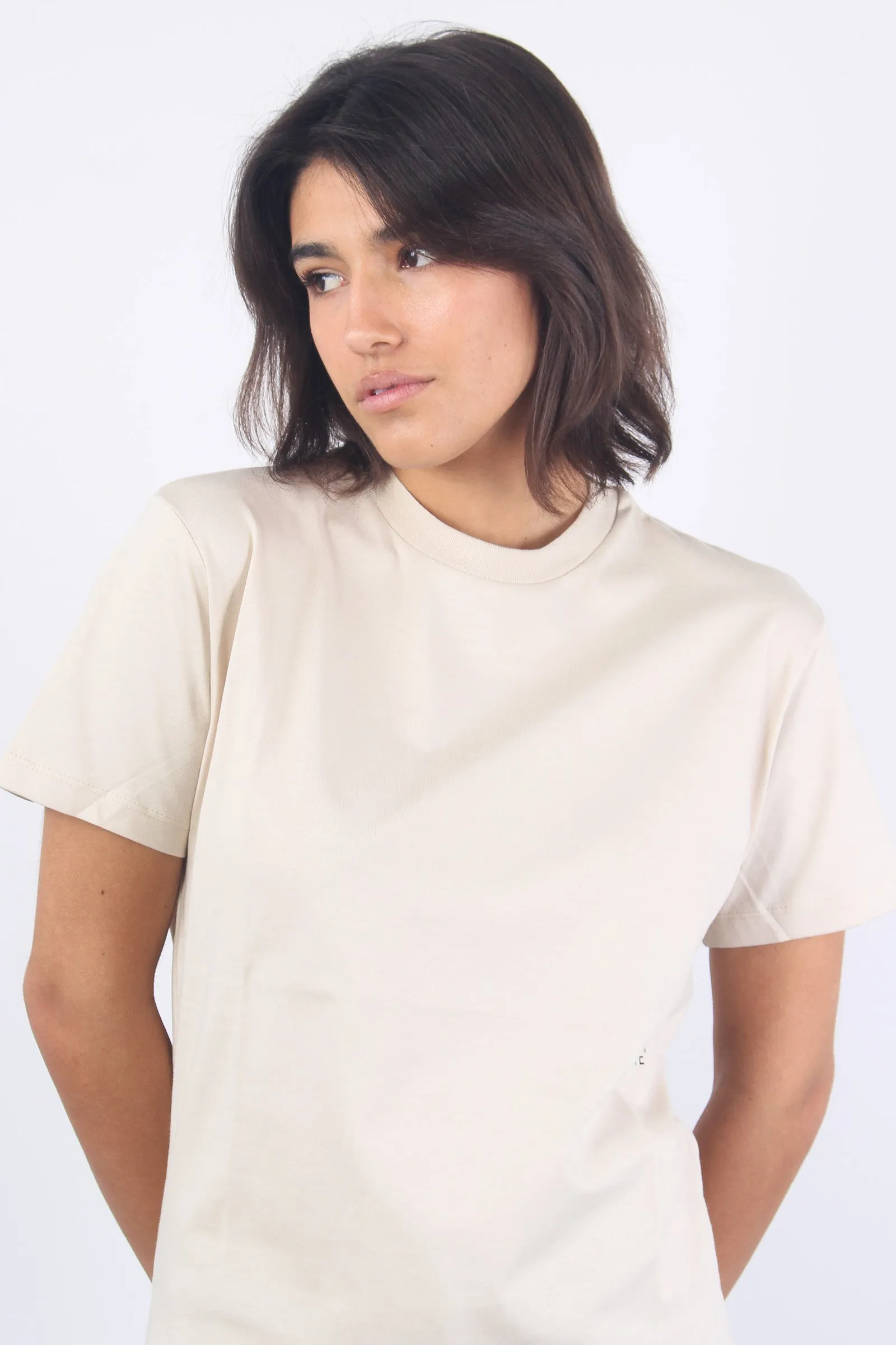 T-shirt in Beige Sand color with Short Cotton Sleeves