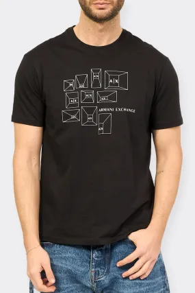 T-shirt nera con logo Cube manica corta.