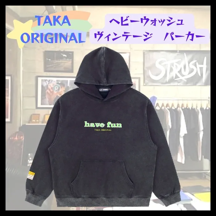 TAKA ORIGINAL | Long Sleeve Oversized Logo Hoodies for Unisex Street Style