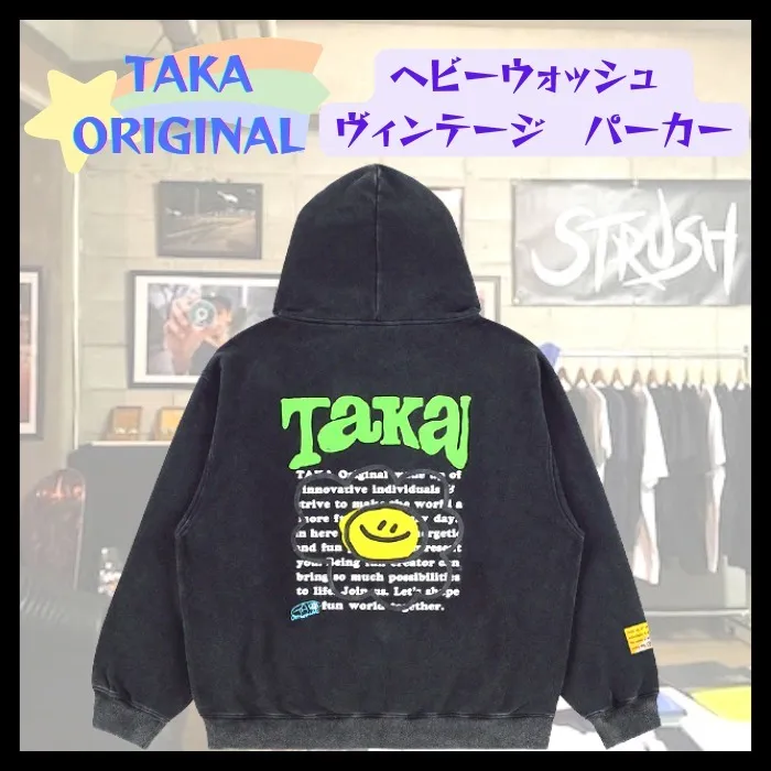 TAKA ORIGINAL | Long Sleeve Oversized Logo Hoodies for Unisex Street Style