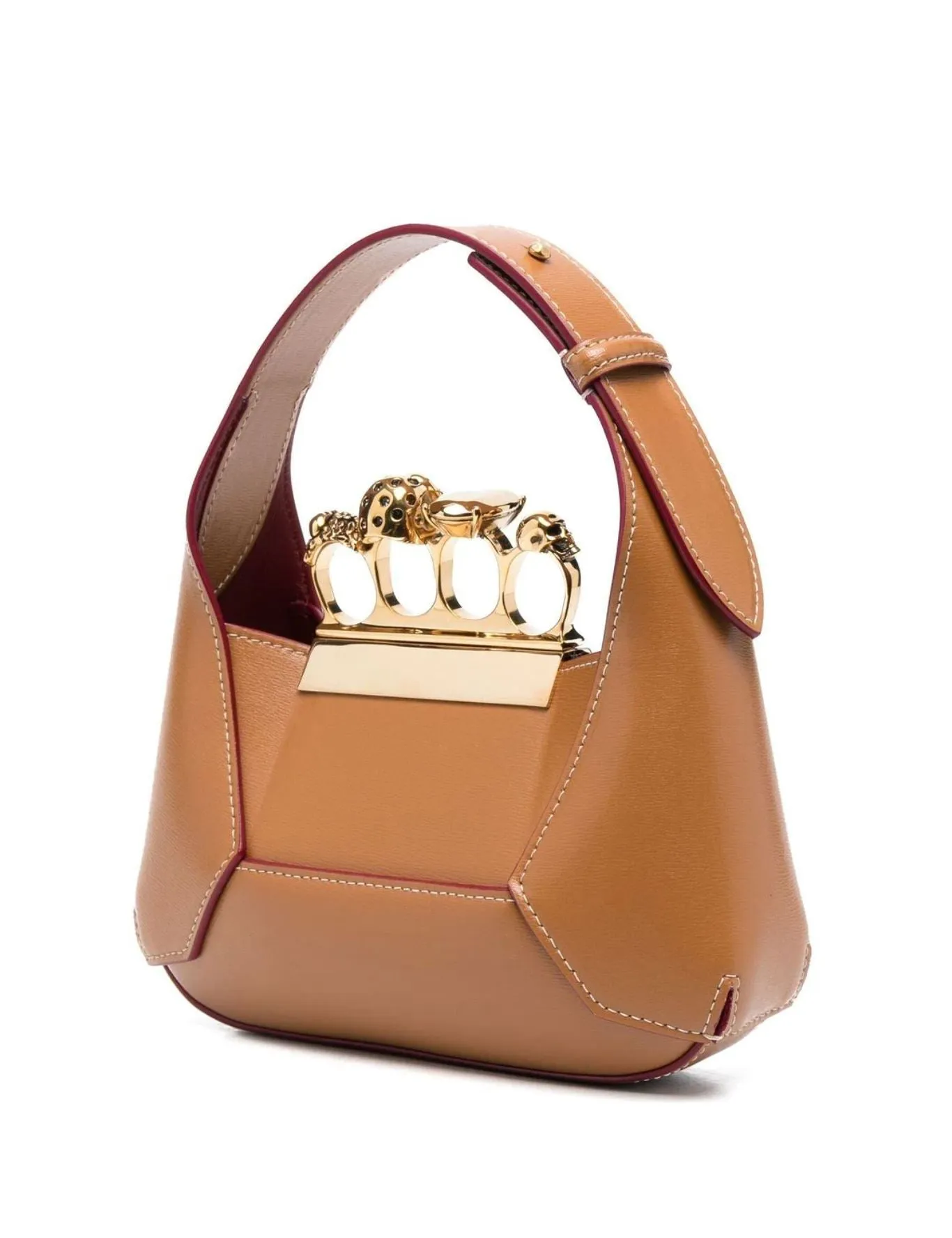 Tan/Gold Mini Hobo Bag with Jewelled Detail