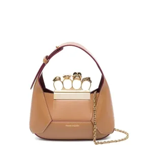 Tan/Gold Mini Hobo Bag with Jewelled Detail