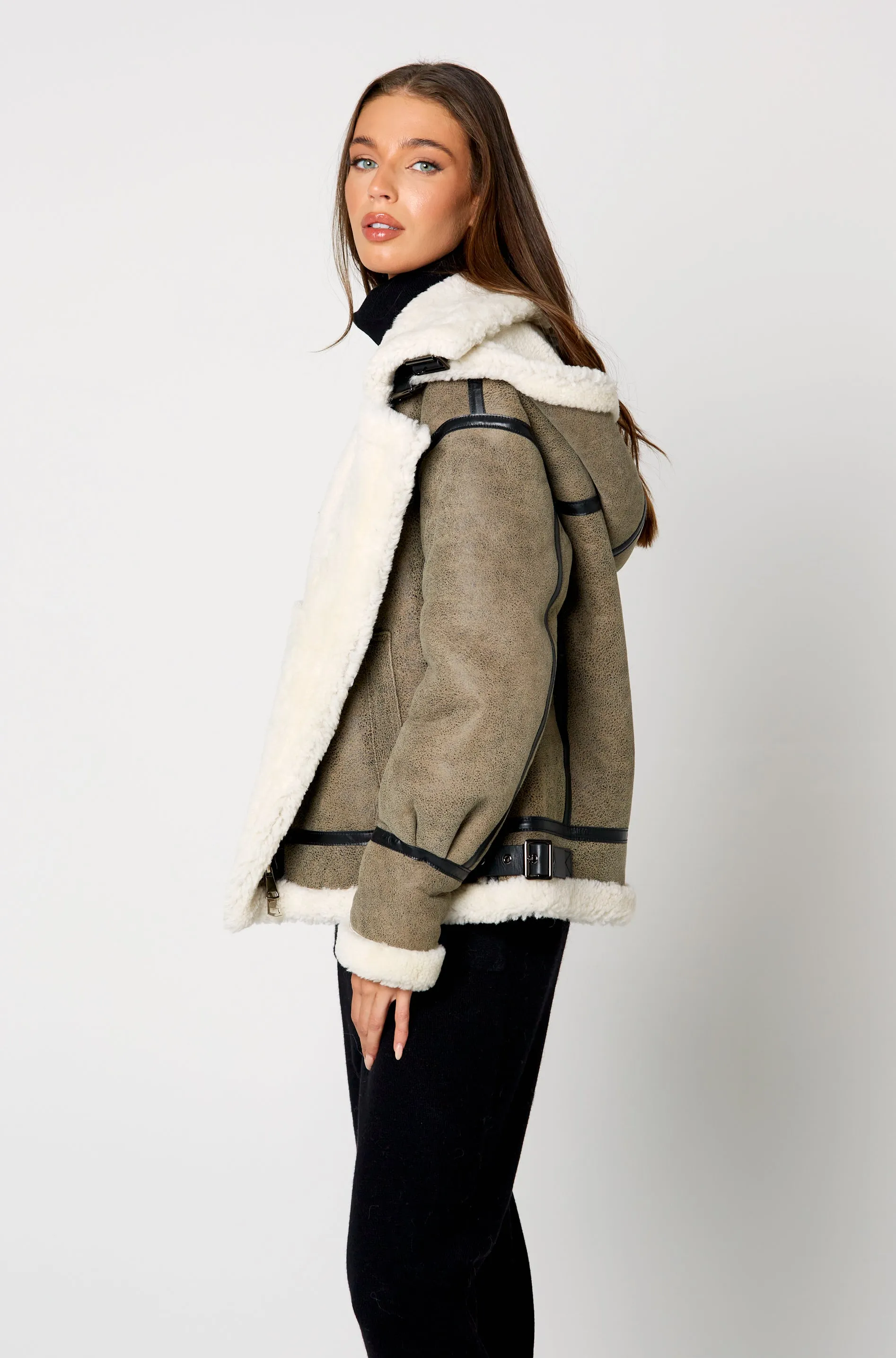 Tate Shearling Jacket with Hood