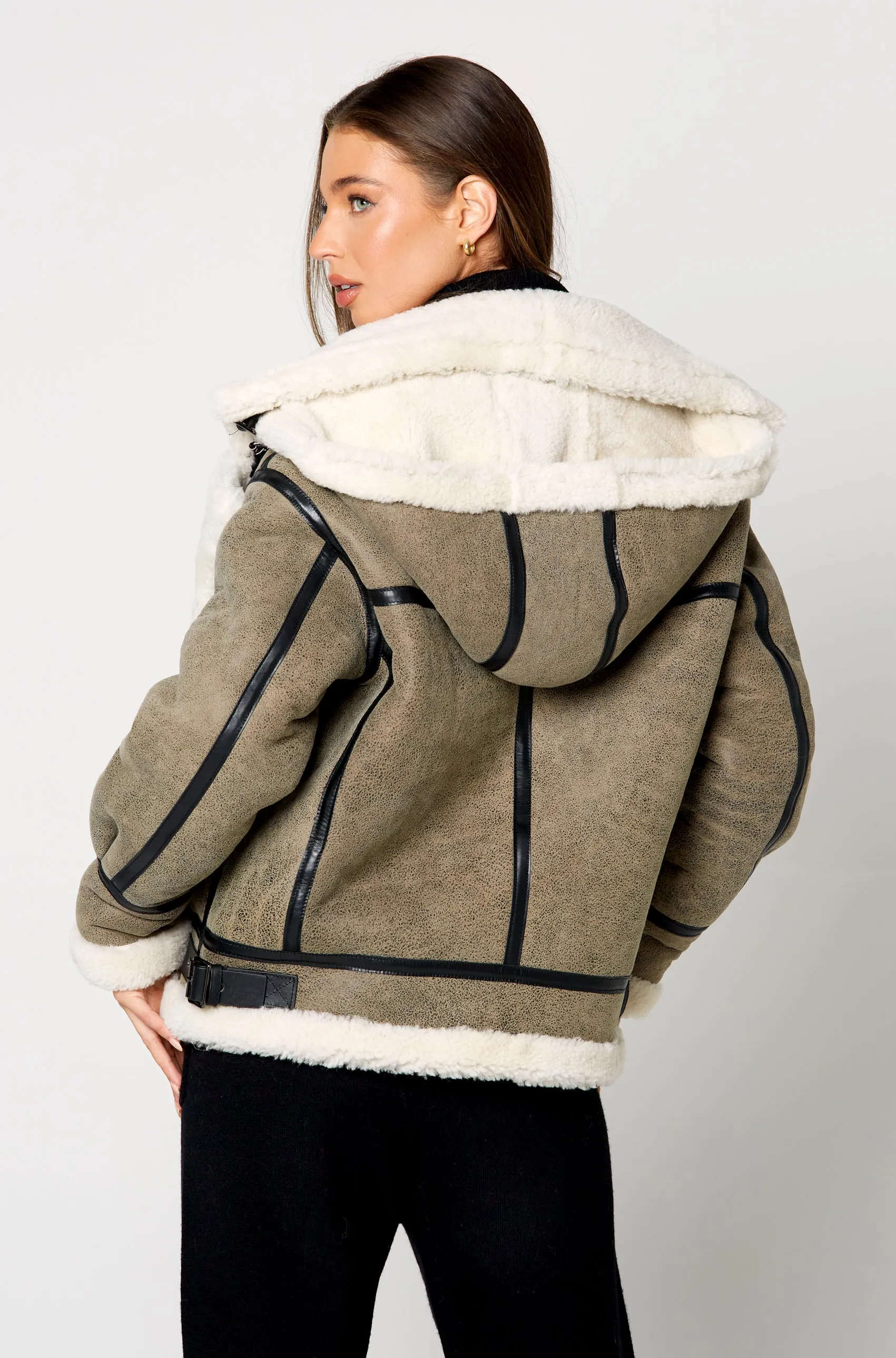 Tate Shearling Jacket with Hood