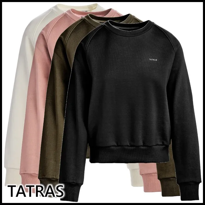 TATRAS | Street Style U-Neck Long Sleeves Plain Cotton Logo