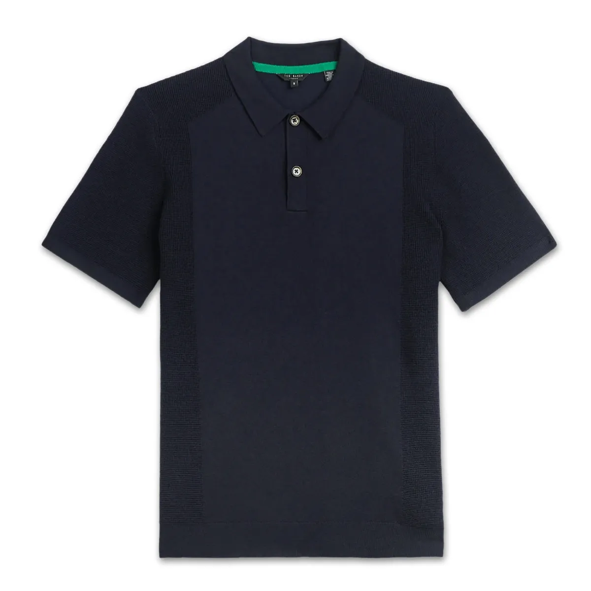 Ted Baker Navy BUMP Knitted Polo Shirt