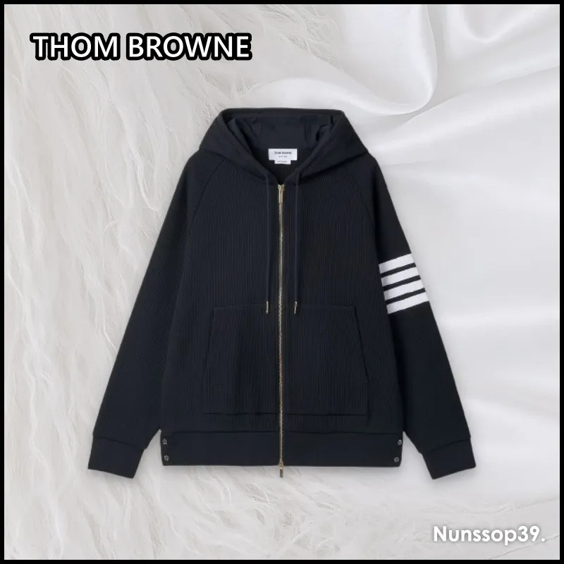 Thom Browne Striped Long Sleeve Shirt with Plain Logo Design - Street Style