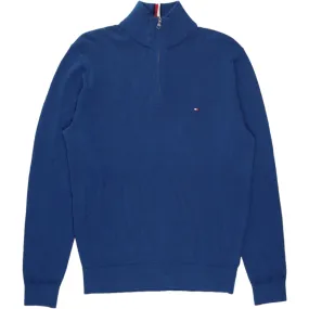 Tommy Hilfiger Blue 1/4 Zip Cotton/Cashmere Sweater