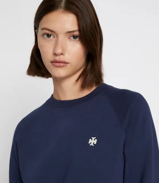 Tory Burch crew neck long sleeves cotton logo tee