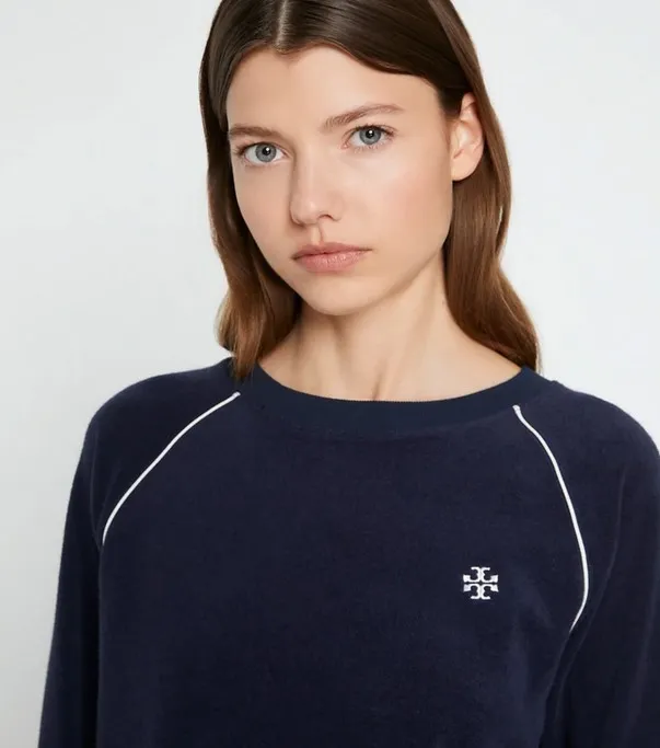 Tory Burch crew neck long sleeves cotton logo tee