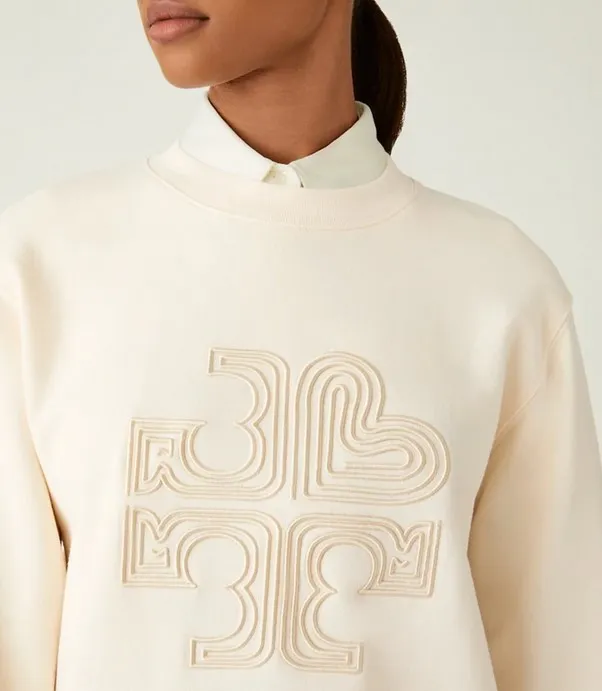 Tory Burch crew neck long sleeves cotton logo tee