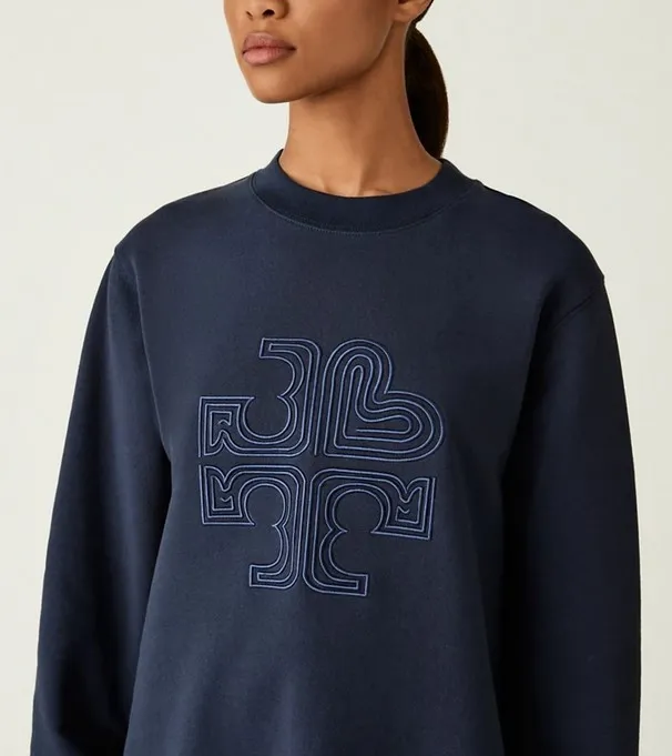 Tory Burch crew neck long sleeves cotton logo tee