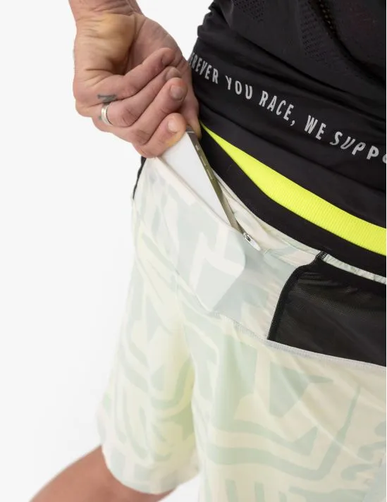 Trail Racing 2-In-1 Short for Men Sugar Swizzle/Ice Flow Safety Yellow