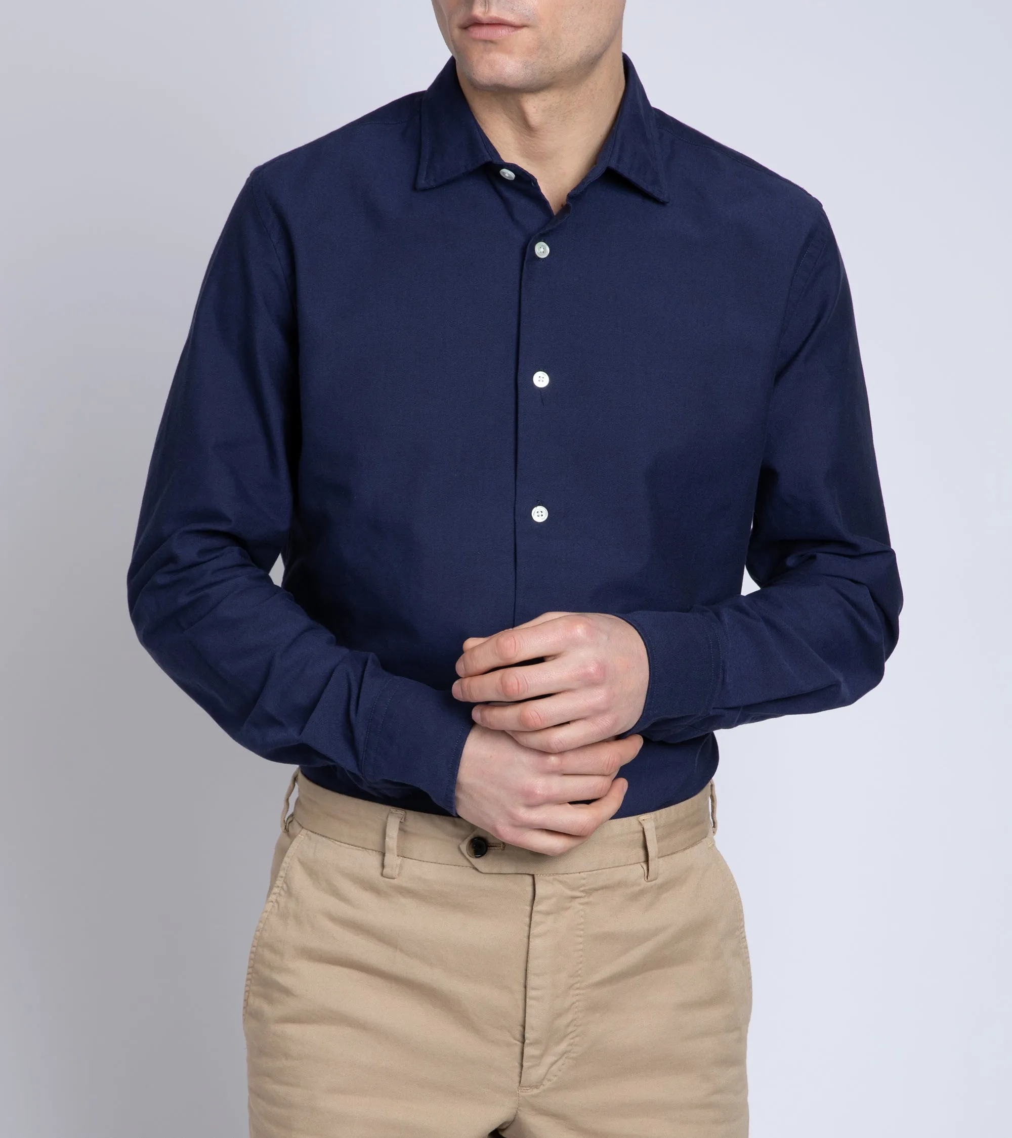 Trunk Audley Cotton Oxford Shirt: Navy