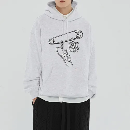 Unisex Street Style Long Sleeves Logo Hoodies by Romantic Crown