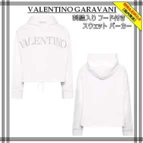 Valentino Street Style Long Sleeves Cotton Logo