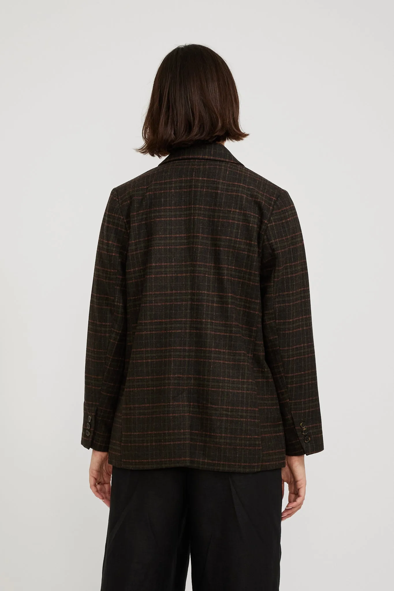 Valina Herringbone Blazer Tartan