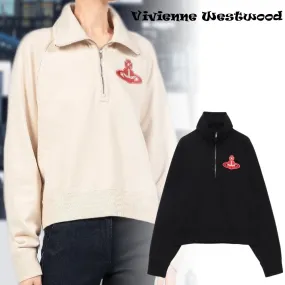 Vivienne Westwood | Unisex Plain Logo Hoodies & Sweatshirts - Street Style