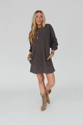 Walk In Love Crew Neck Tunic - Ash with Pockets