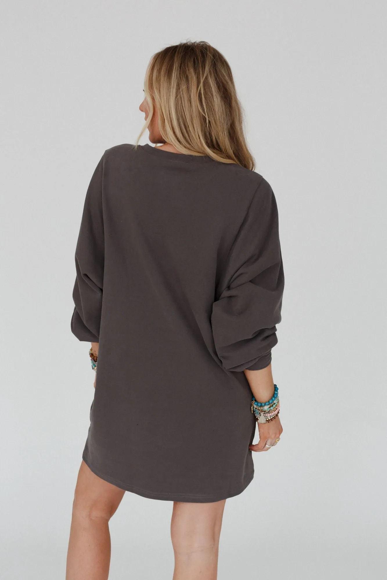 Walk In Love Crew Neck Tunic - Ash with Pockets