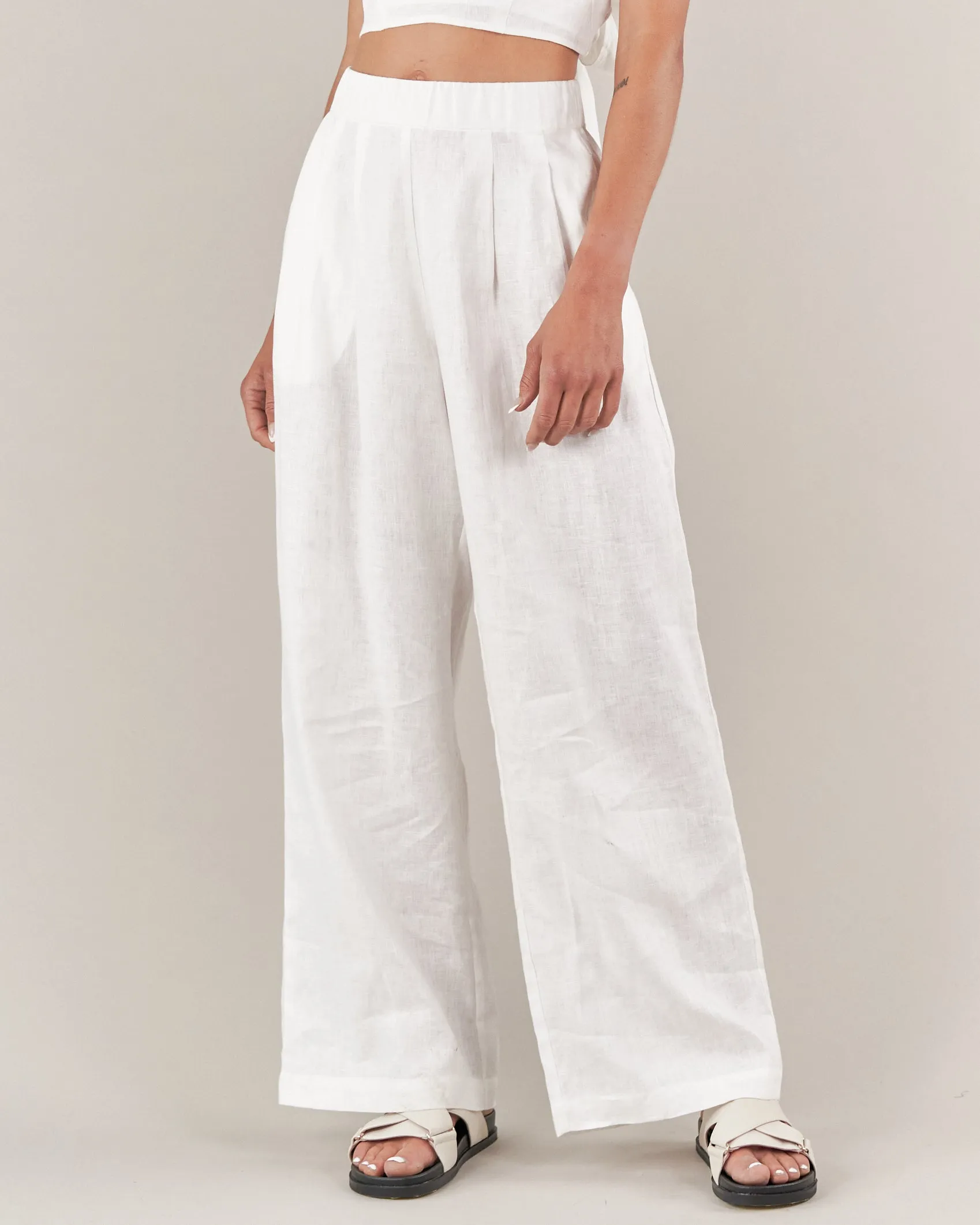 White Cancun Linen Pants