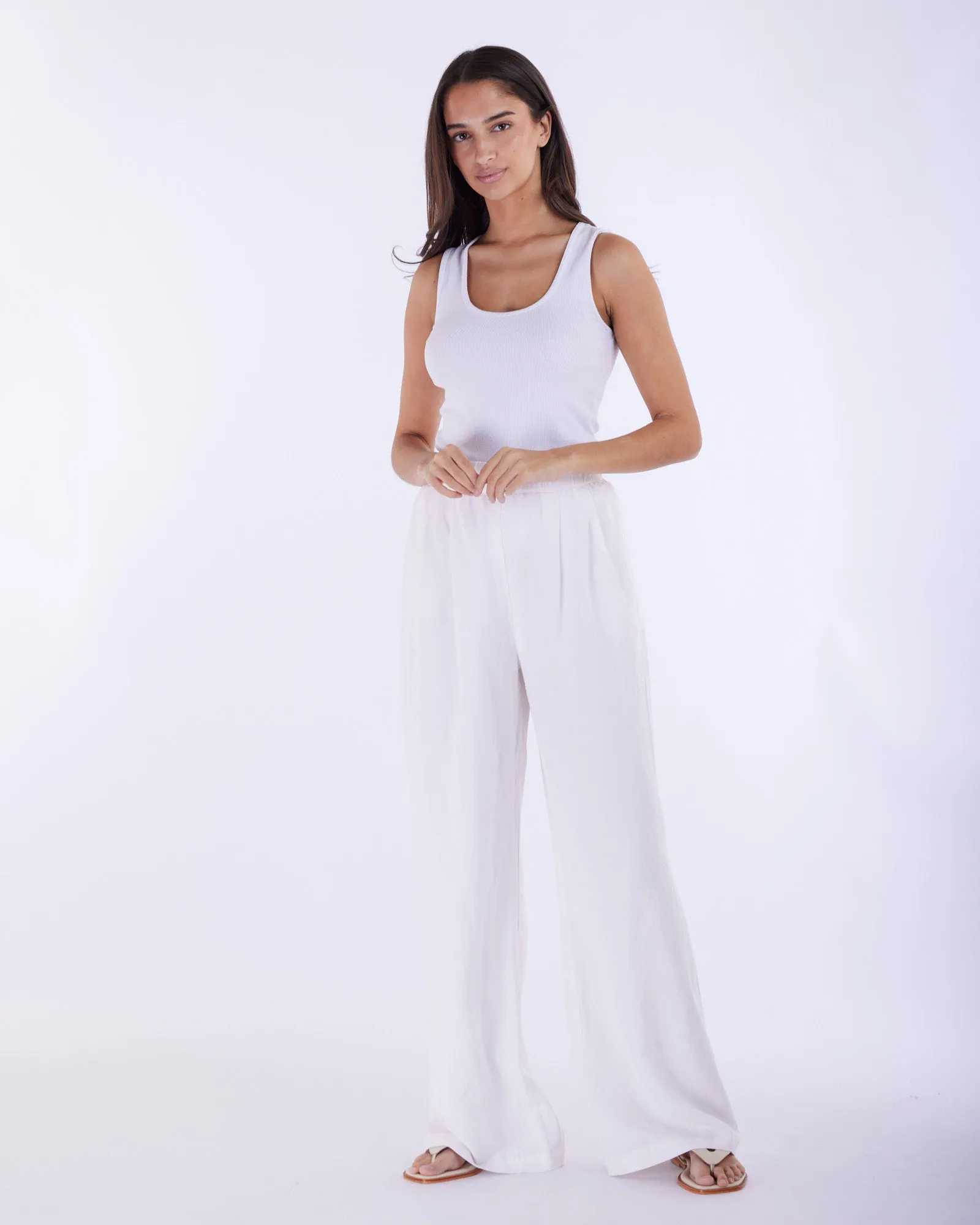 White Cancun Linen Pants