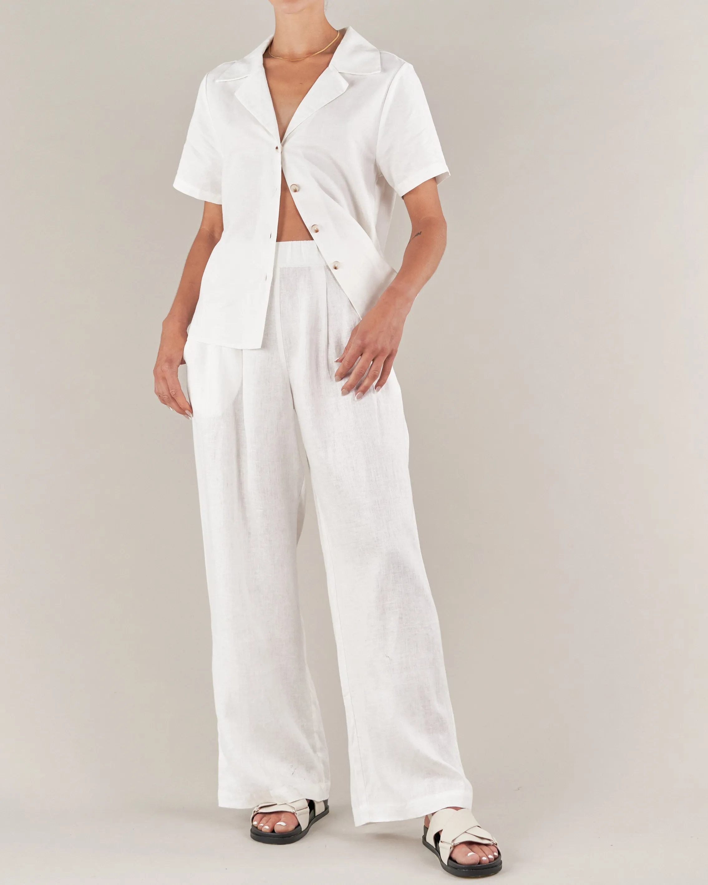 White Cancun Linen Pants