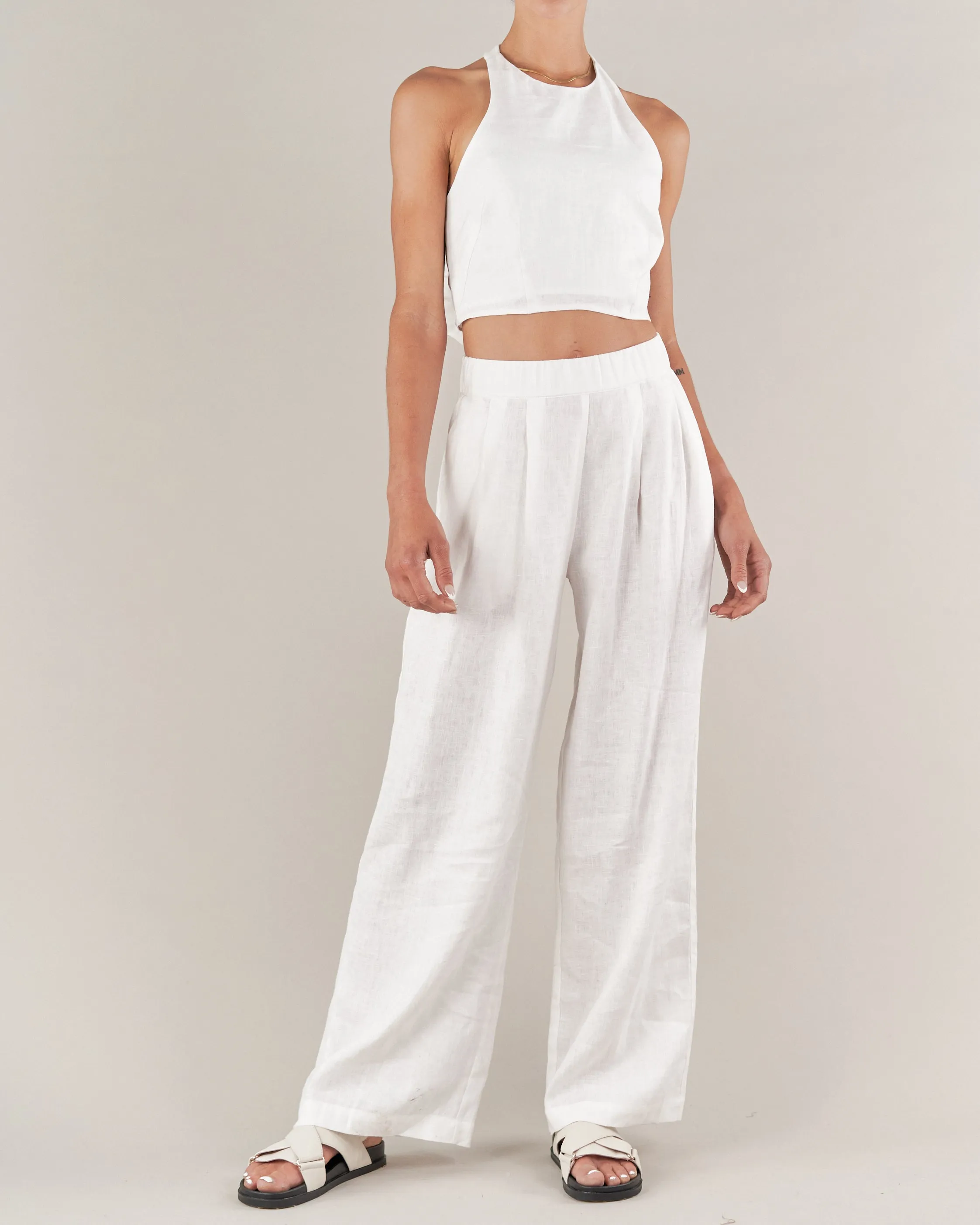 White Cancun Linen Pants