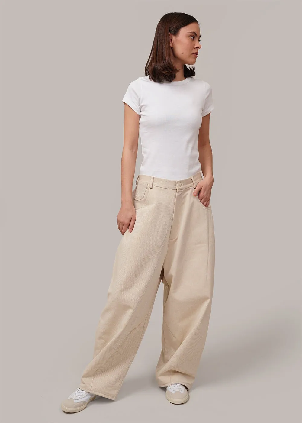 White Loose-Fit Trousers