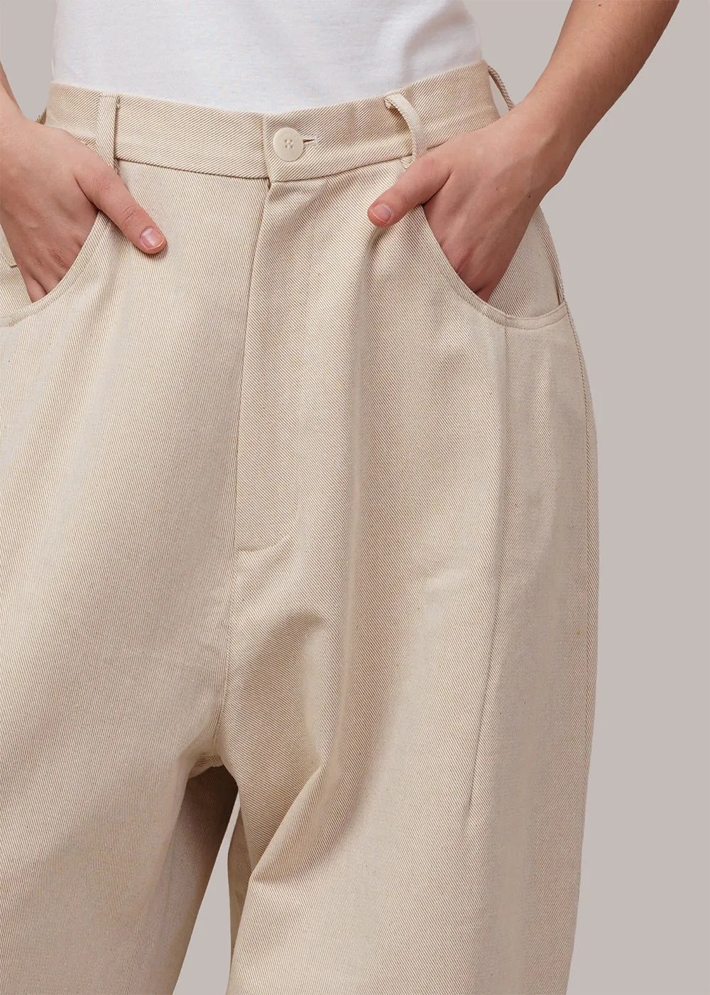 White Loose-Fit Trousers