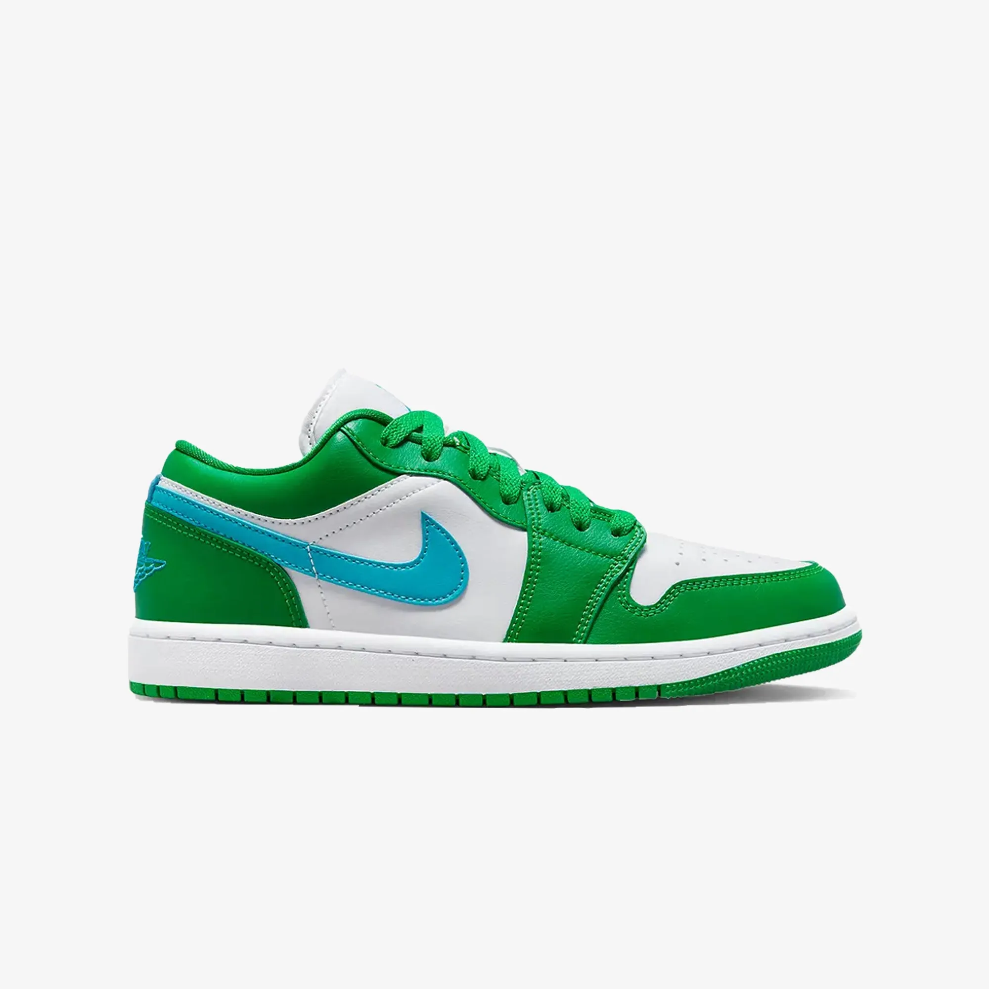 Women's Air Jordan 1 Low in Lucky Green And Aquatone with White