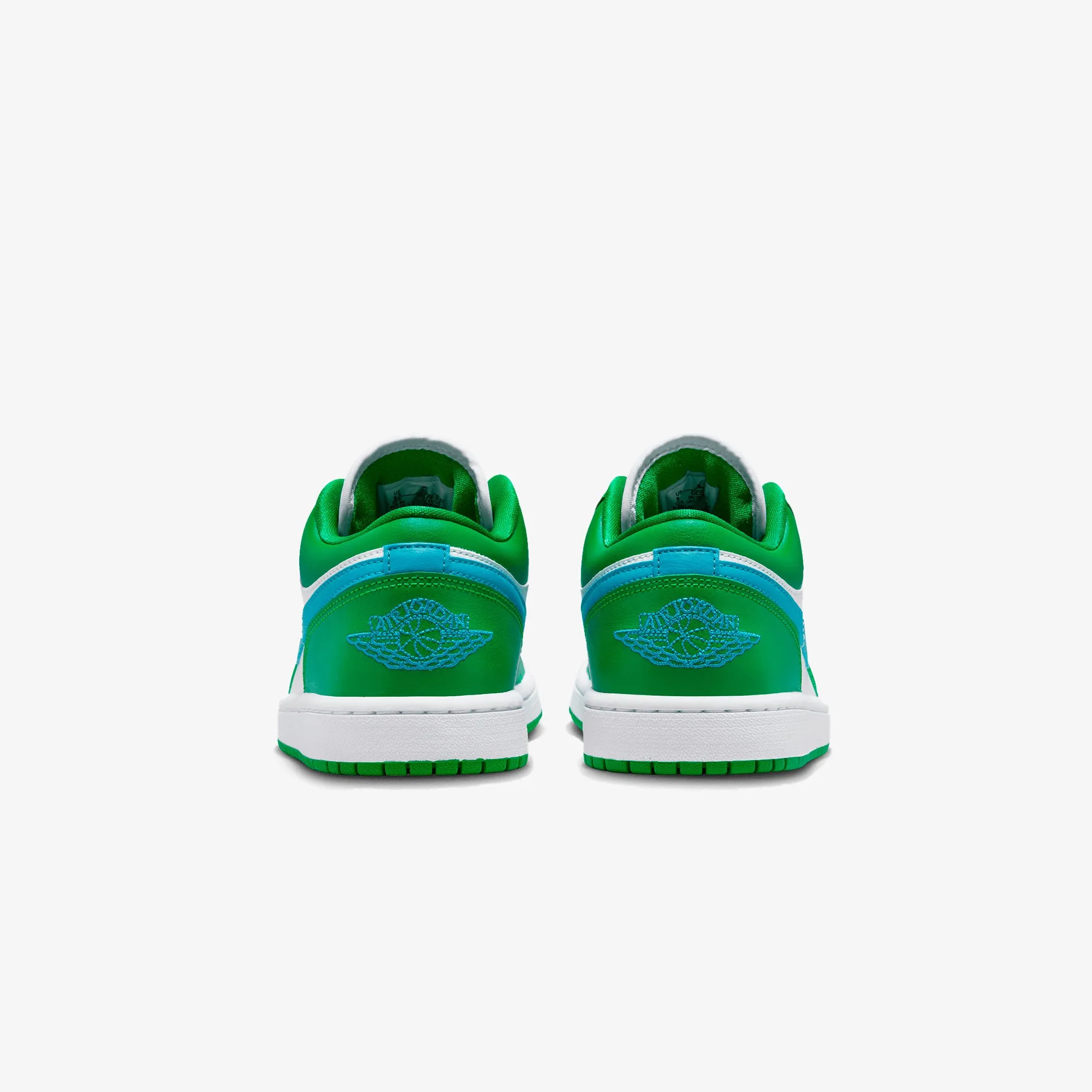 Women's Air Jordan 1 Low in Lucky Green And Aquatone with White