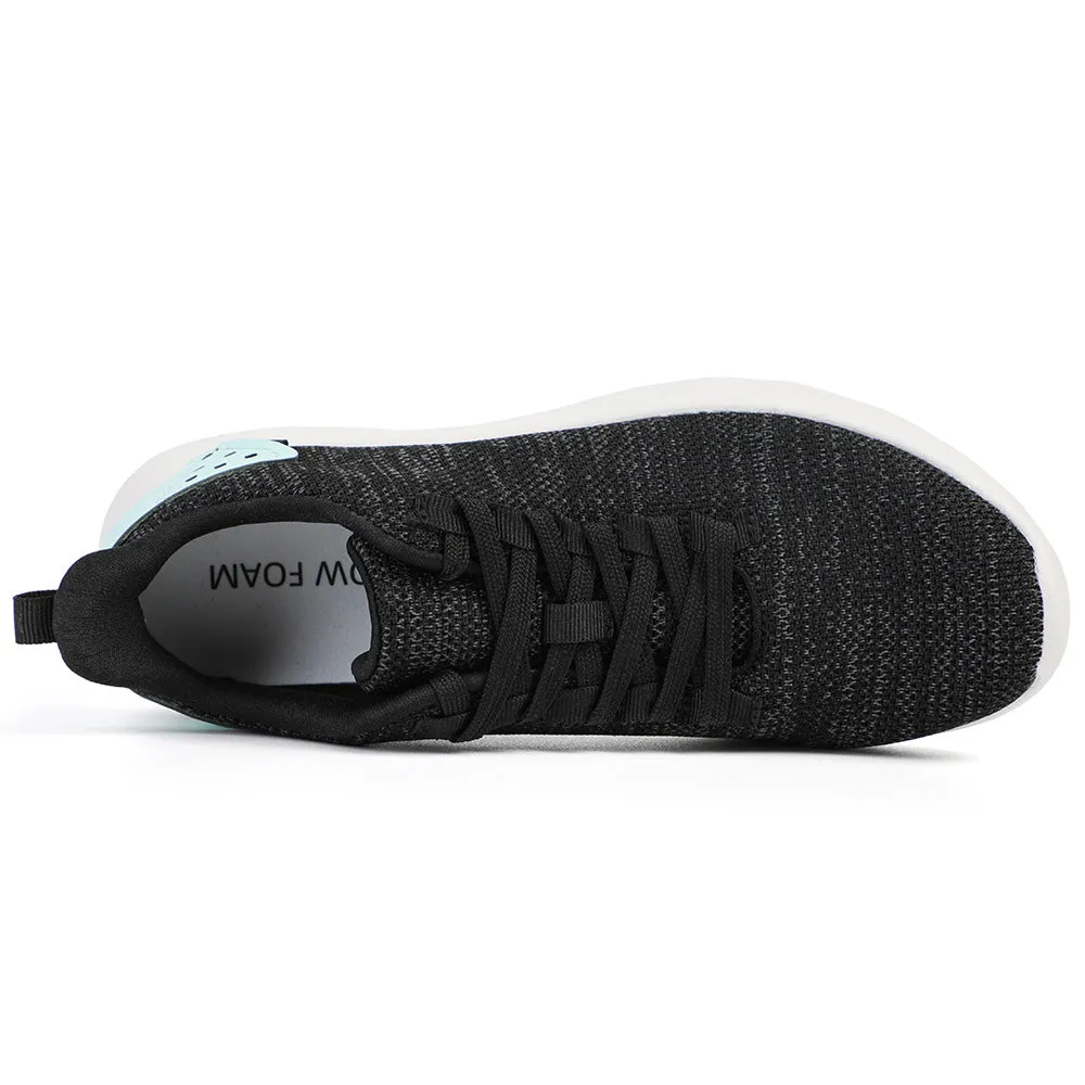 Xflow Foam Women's Slip On Walking Shoes Lightweight Casual Running Sneakers - Black White.