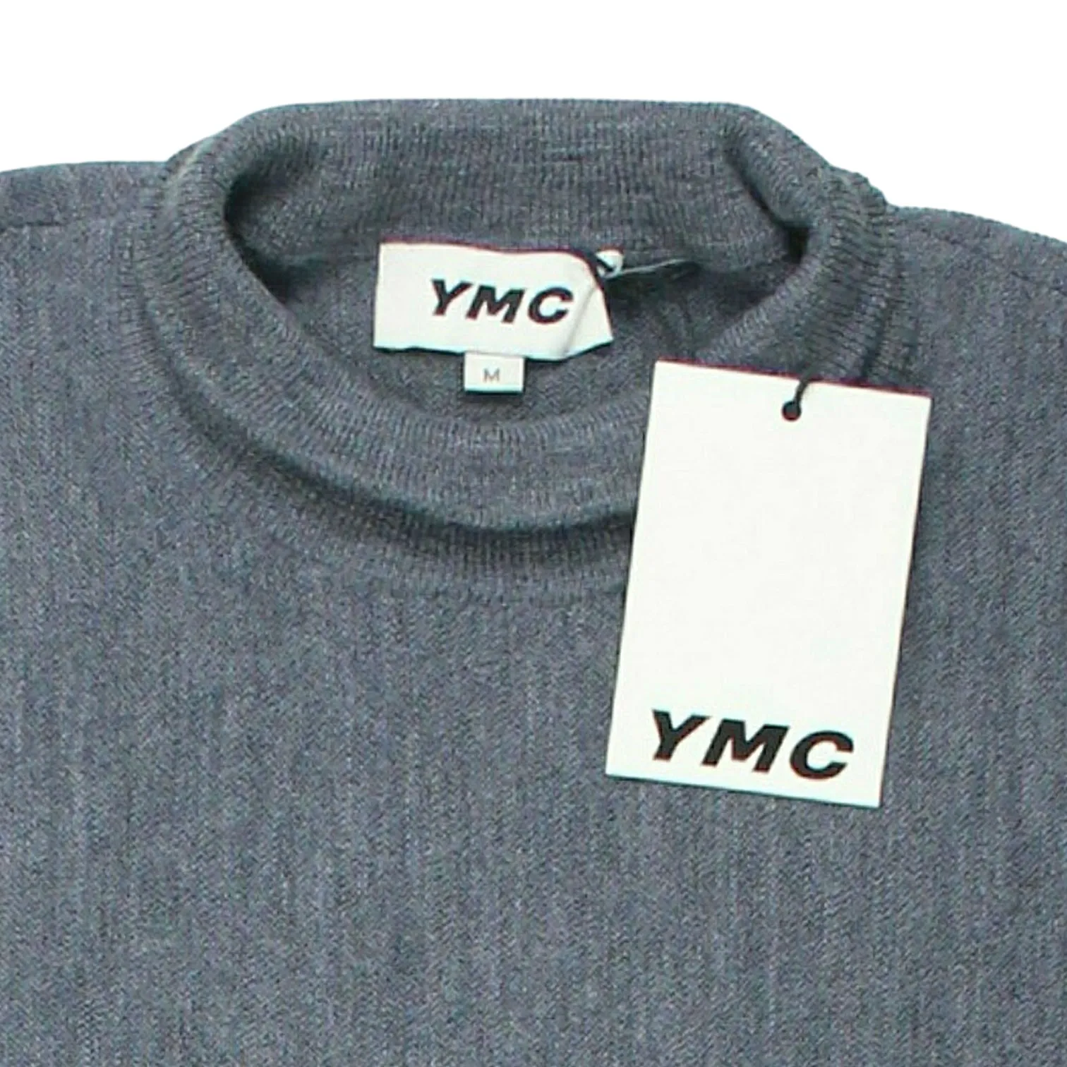 YMC Grey Marl Mock Neck Sweater