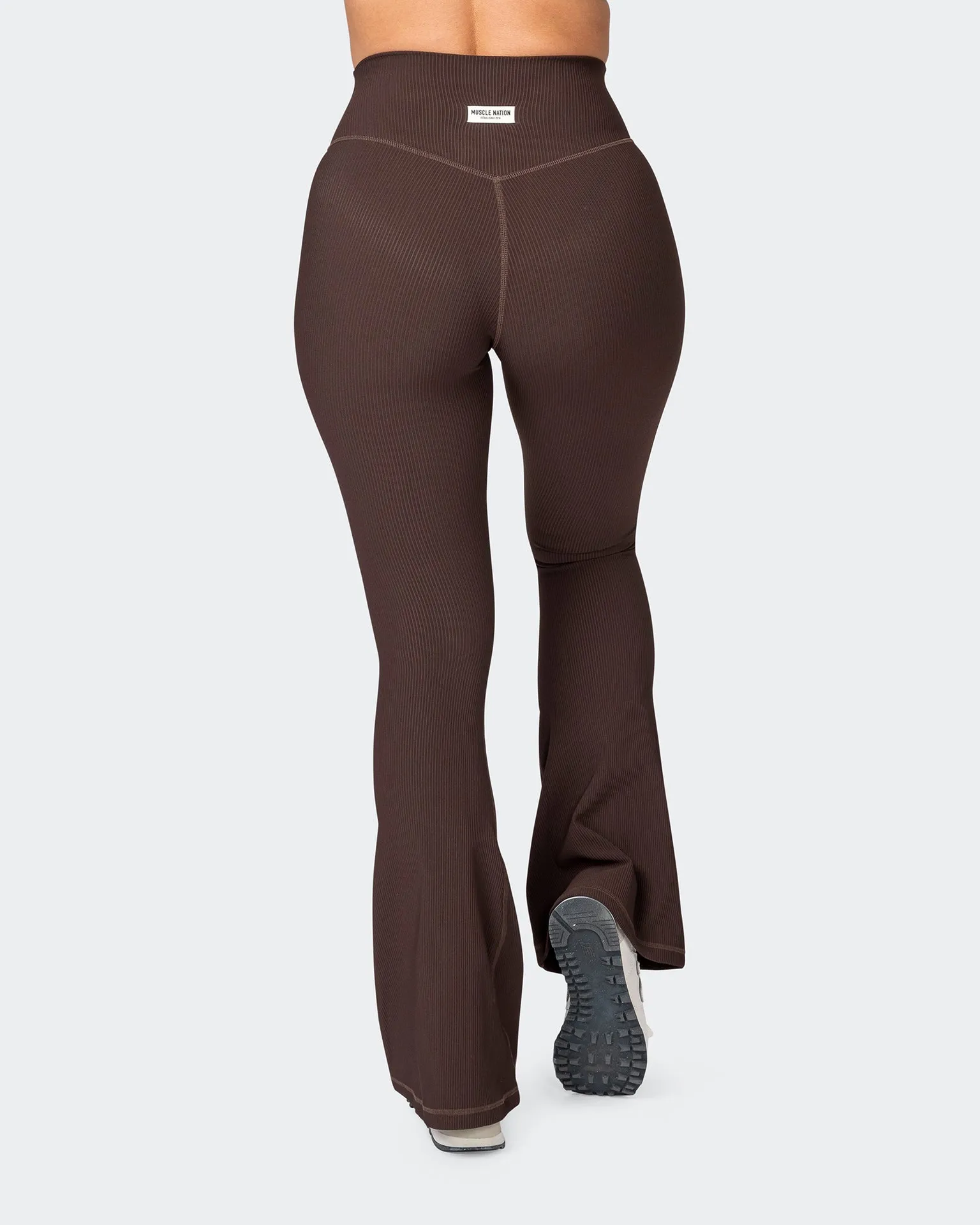 Zero Rise Rib Flare Leggings - Cocoa