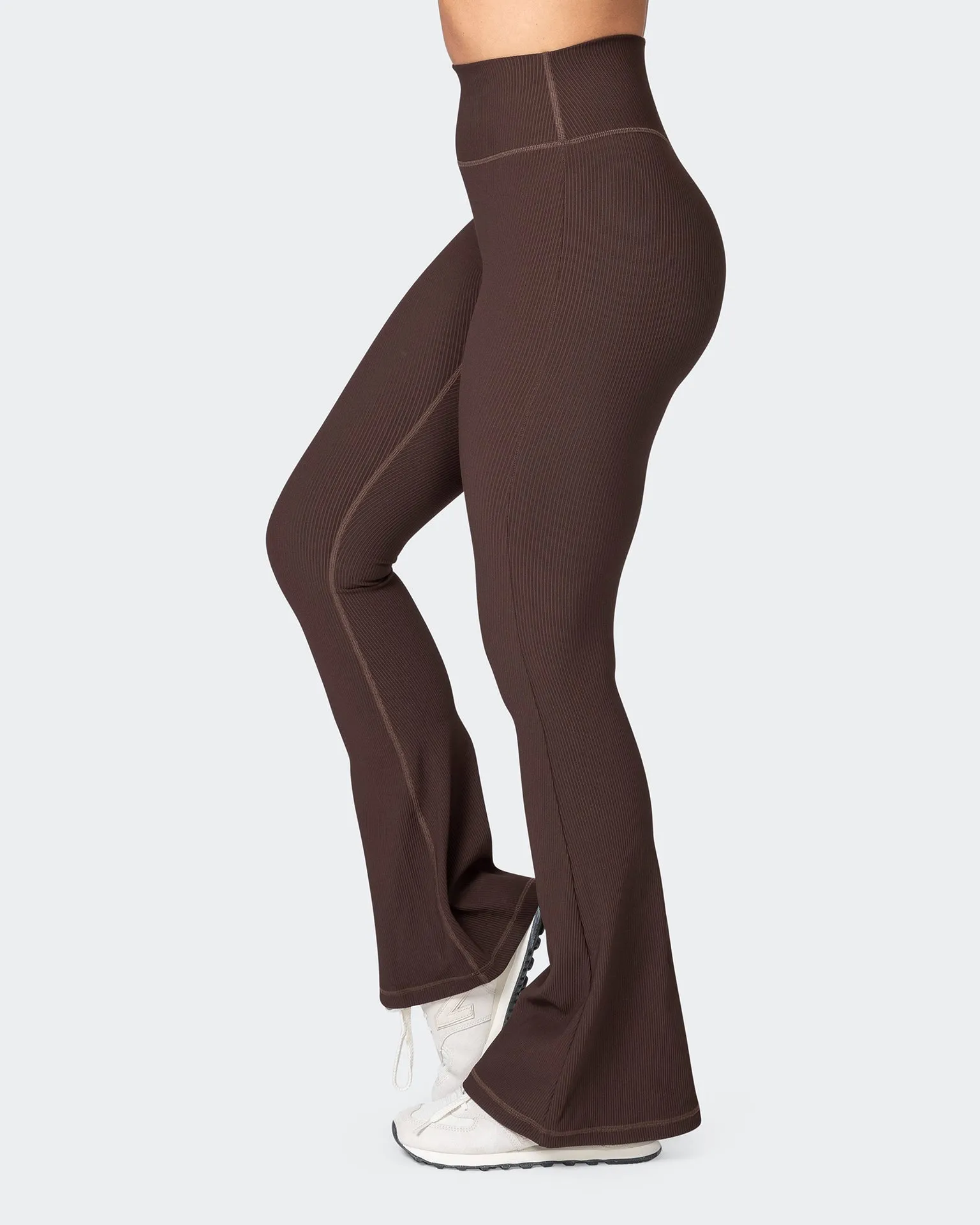 Zero Rise Rib Flare Leggings - Cocoa