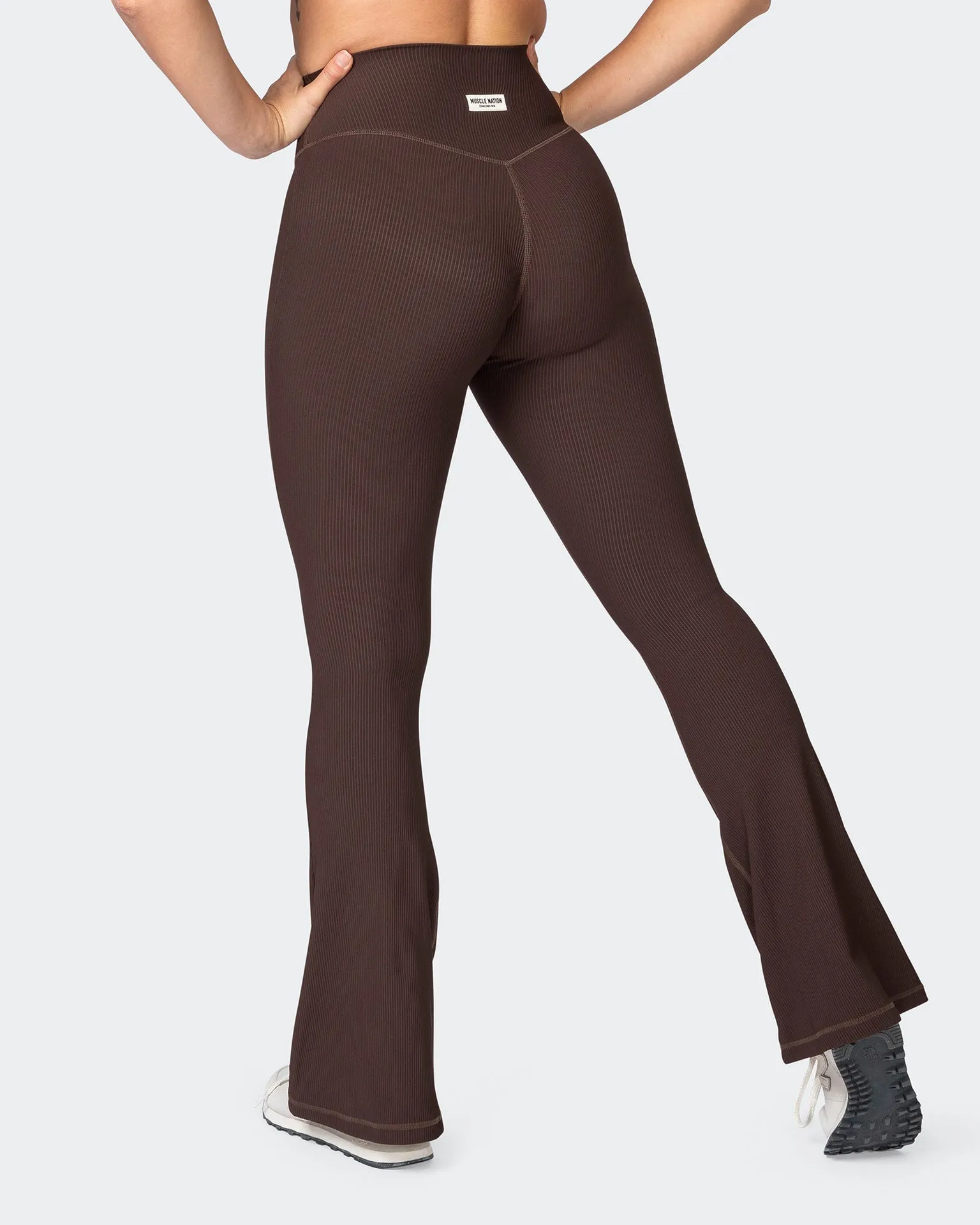 Zero Rise Rib Flare Leggings - Cocoa