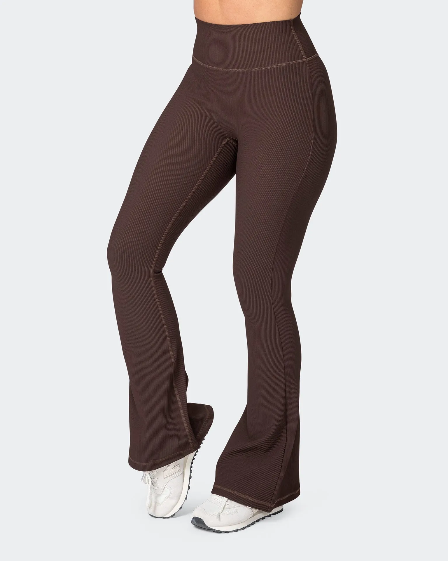 Zero Rise Rib Flare Leggings - Cocoa